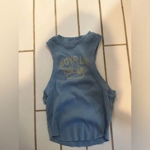 Boys lie baby blue ribbed cropped tank top. One size. Never worn!